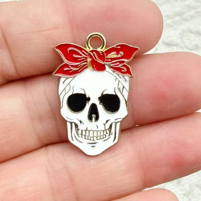 Wholesale 10pcs  Series DIY Festival Decorations Witch Pendant Tombstone Hair Tie Spray-Painted Pumpkin Hanging Ornament