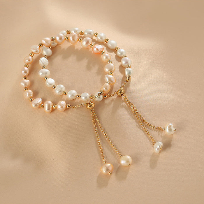 Wholesale Irregular Freshwater Imitation Pearl Bracelet Women's Pull-out Adjustable Bracelet