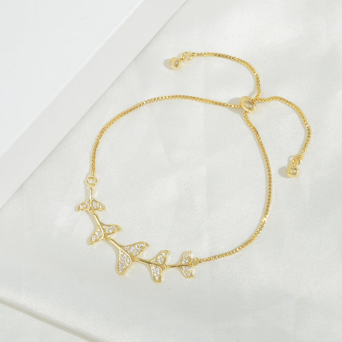 Wholesale Micro inlaid zircon full diamond adjustable pull-out bracelet with fashionable temperament and accessories