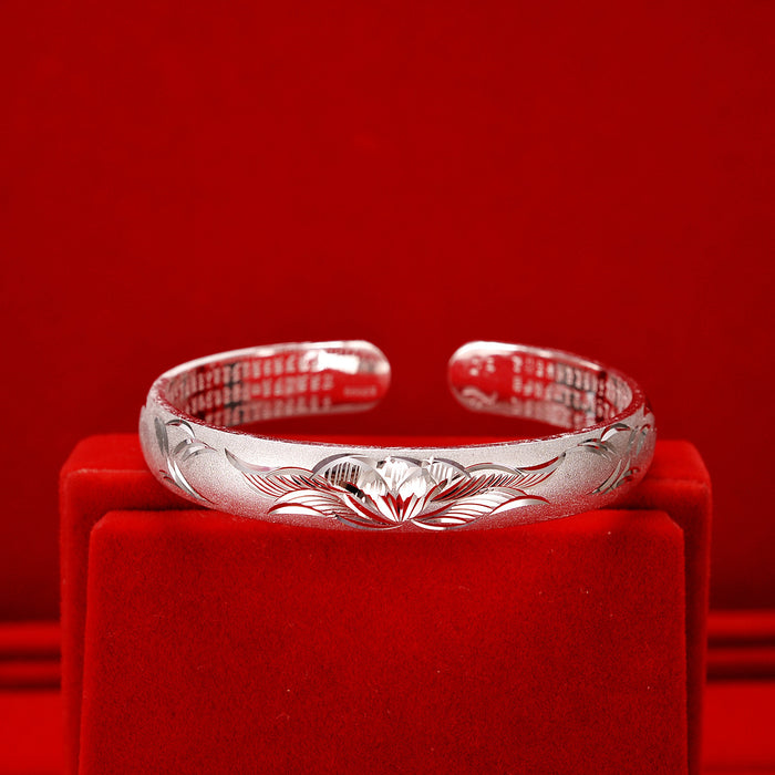 Wholesale Bracelet flower copper silver plated women's bracelet with frosted silver opening