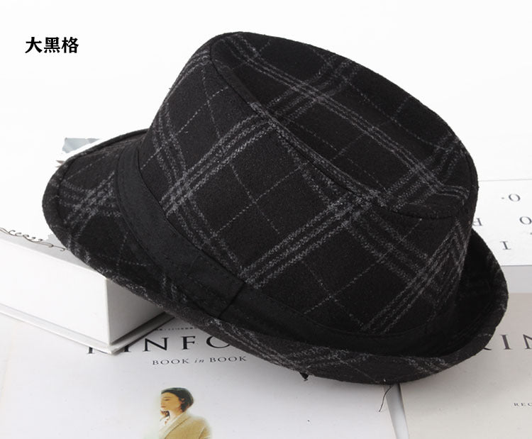 Wholesale Men's Hats Flannel Plaid Fabric Small Hats JDC-FH-DG021