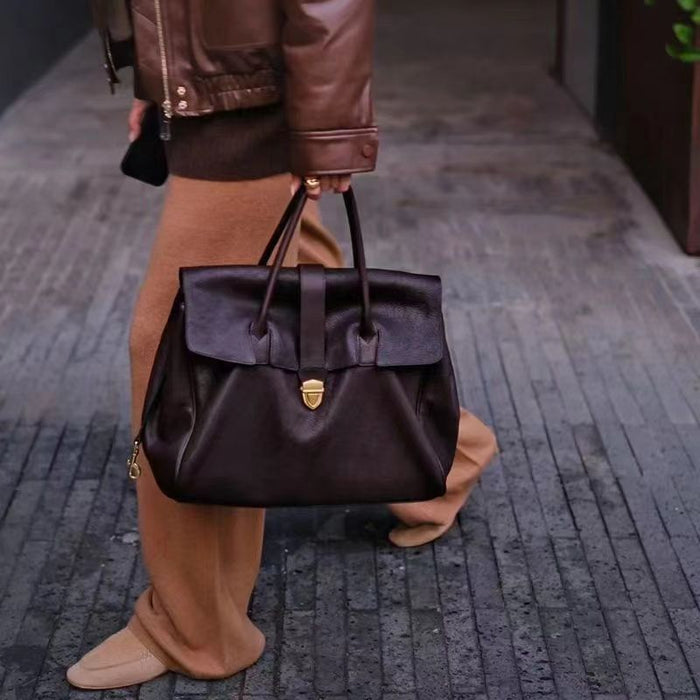 Wholesale Portable Briefcase  Bag Retro Large Capacity Handbag