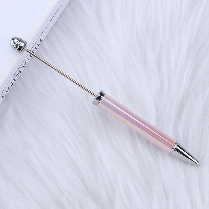 Wholesale Plastic UV Plating Colorful Gradient Beaded Ballpoint Pen JDC-PN-GanCai005