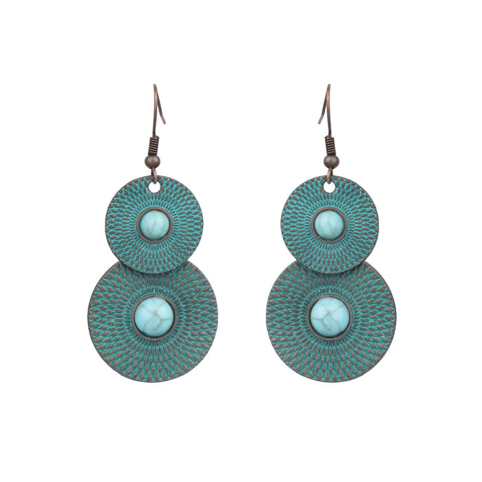 Wholesale Bohemian Hollow Tassel Earrings Geometric Design Fashion Accessory MOQ≥2