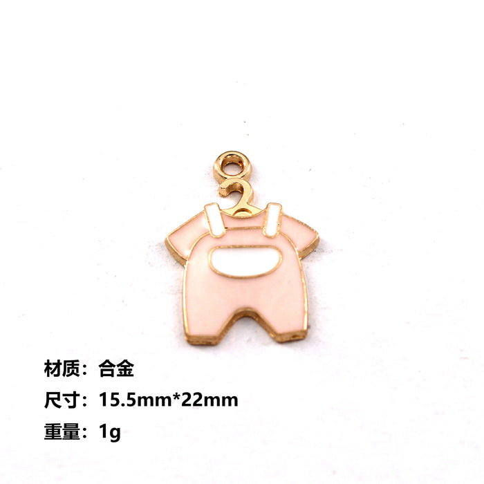 Wholesale 10pcs baby clothes baby bottle feet basketball alloy oil earrings pendant key chain pendant jewelry accessories
