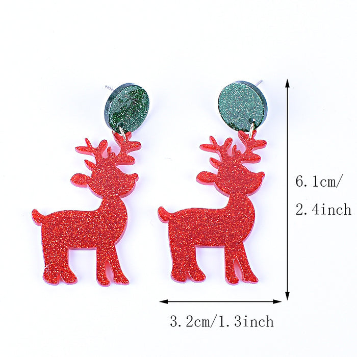 Wholesale New Christmas earrings green fur strange    Christmas tree snowflake elk gingerbread man