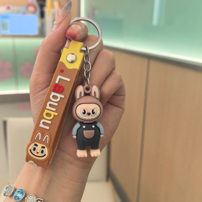 Wholesale Cartoon soft rubber cap little sheep keychain pendant blind box trendy cool series ground push gift ornaments