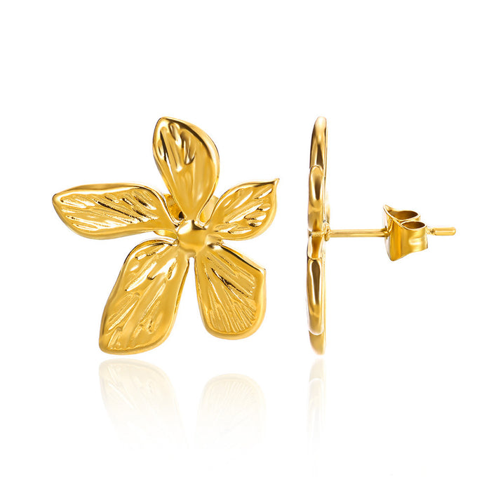 Wholesale Flower DesignEarrings Retro Simple Stainless Steel New Earrings