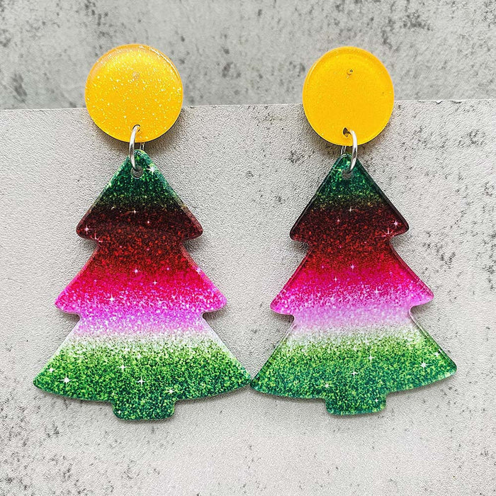 Wholesale Christmas Earrings Christmas Tree Snowman Elk Shaker Earrings Christmas Ornaments Gifts