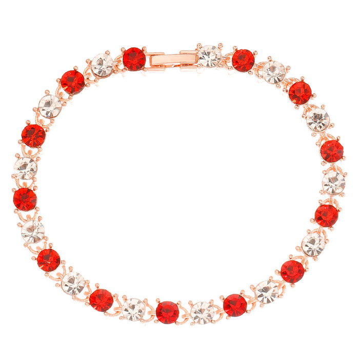 Wholesale elegant flower Diamond-embedded heart-shaped bracelet