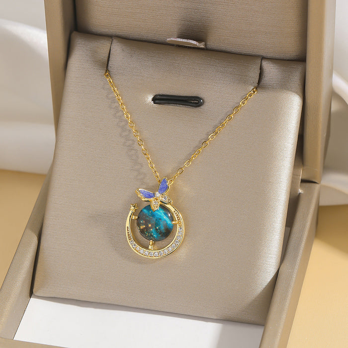 Wholesale Vintage necklace with micro inlaid zircon collarbone chain