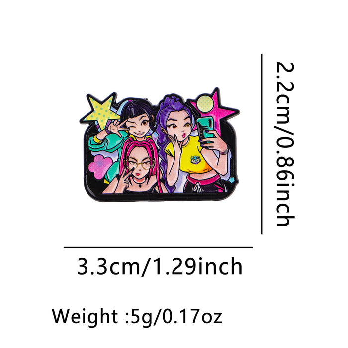 Wholesale 5pcs KPOP Metal Brooch for Backpacks Women' s Brooch