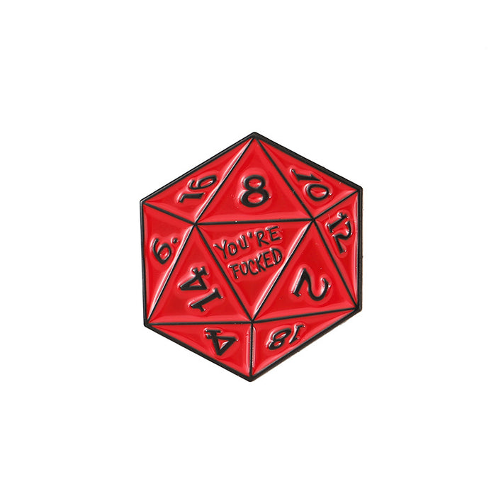 Wholesale Modern Dragon D20 Dice Enamel Lapel Pin Brooch Metal Badge Jewelry Accessory