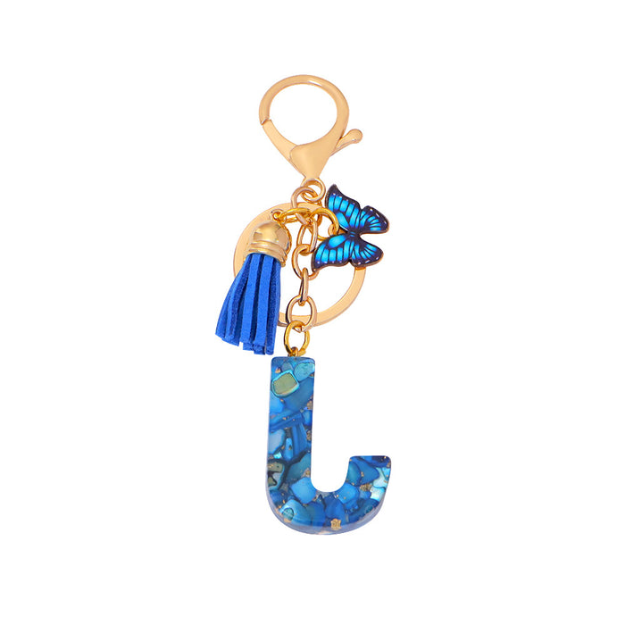 Wholesale Letter Keychain Tassel Butterfly Girl Bag Pendant