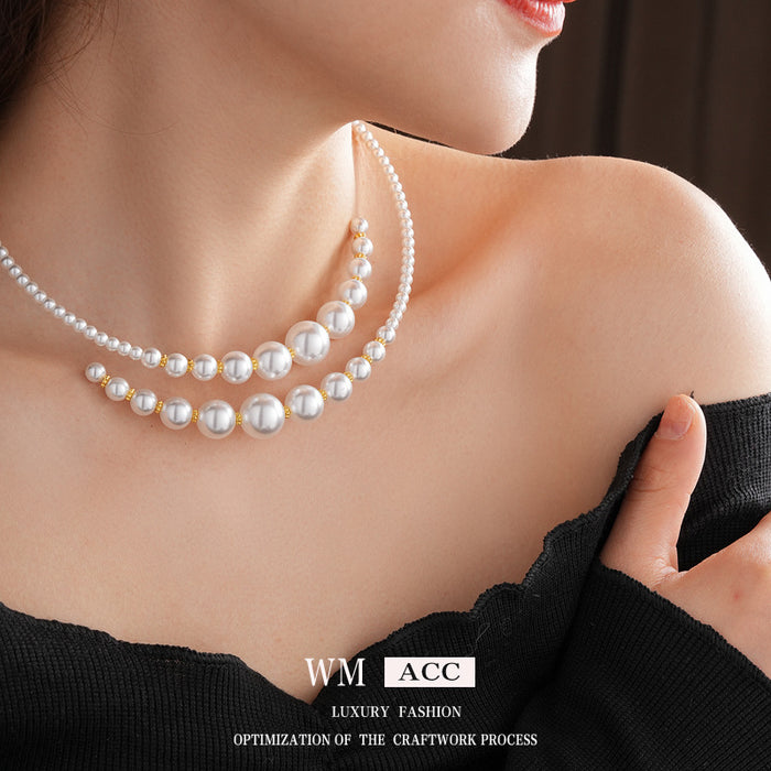 Wholesale Cross Pearl Necklace, fashionable Clavicle Chain Necklace for Women