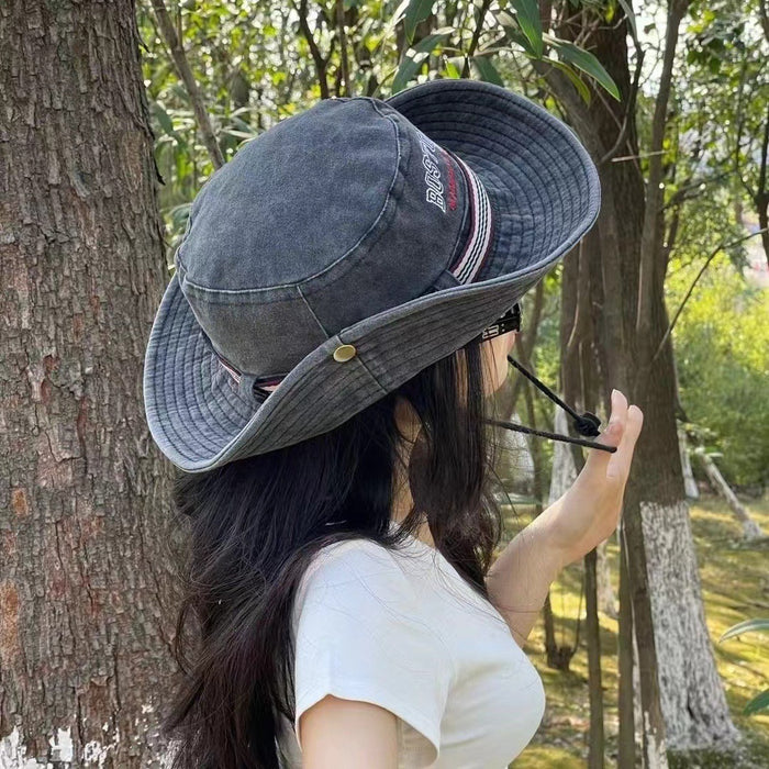 Wholesale High-end fisherman hat washed hat Korean style cool foldable outdoor travel mountaineering fishing sun hat men and women basin hat