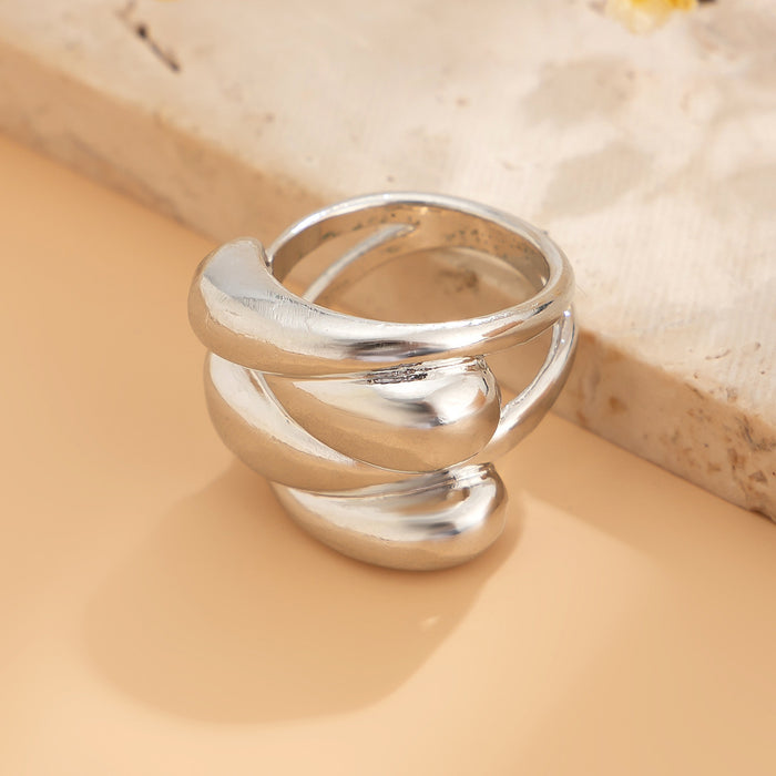 Wholesale  jewelry exaggerated style geometric bracelet personality simple concave-convex ring