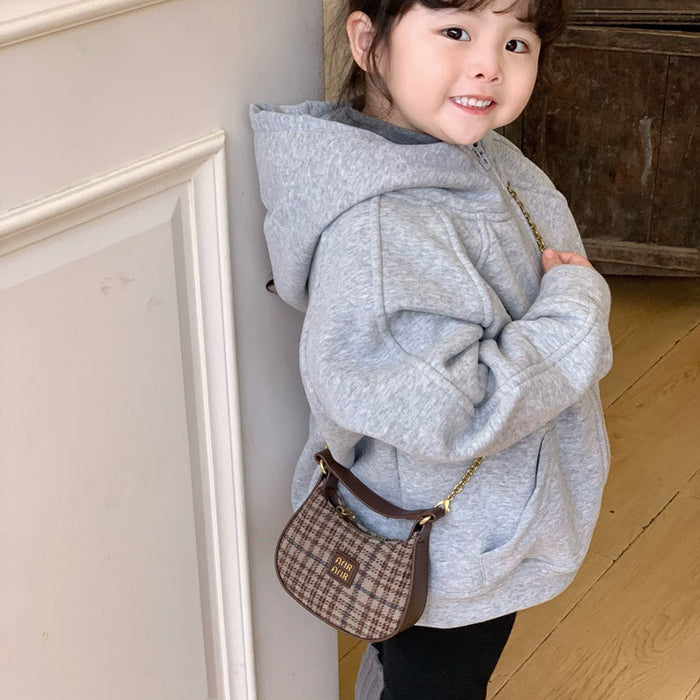 Wholesale Leopard print shoulder bag, fashionable plaid handbag, children's bag