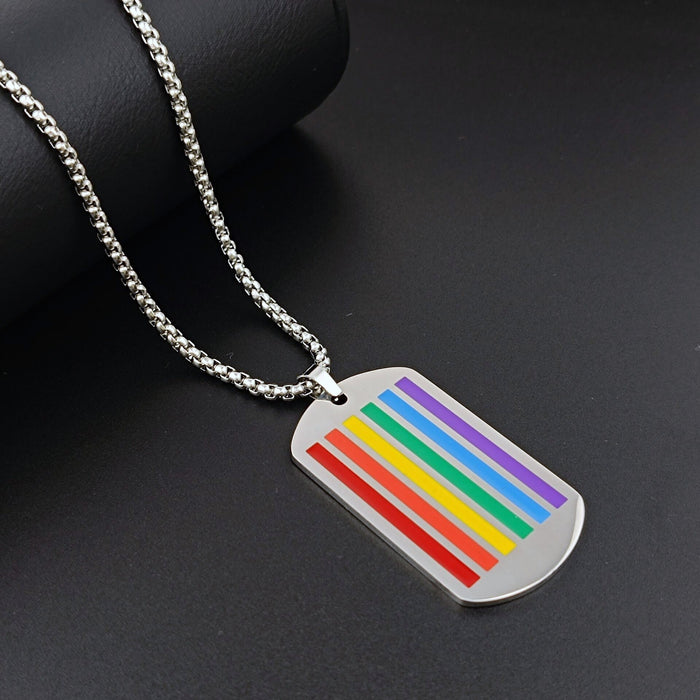 Wholesale Colored Stainless Steel Military Tag Pendant JDC-NE-SuoBa001