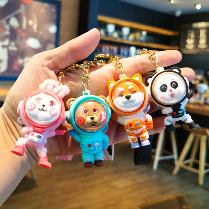 Wholesale Cartoon Panda Rabbit Bear Doll 3D Rubber Keychain JDC-KC-Tingm075