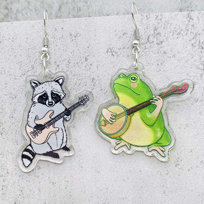 Wholesale Cartoon Cute Mushroom Frog Balloon Printed Pendant Acrylic Earrings JDC-ES-Chengy036