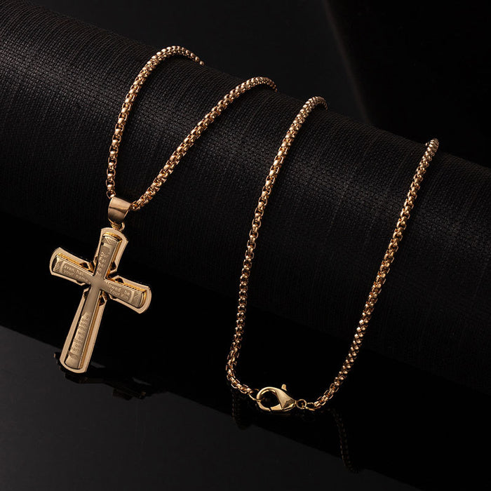 Wholesale Cross necklace, retro titanium steel chain, personalized accessories