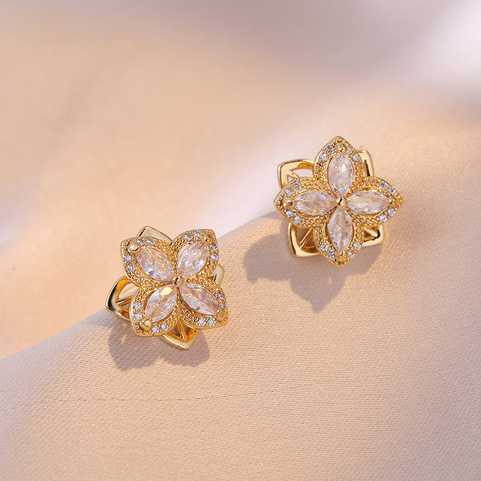 Wholesale New rotating necklace with zircon pendant earrings and ring set, collarbone chain necklace accessory