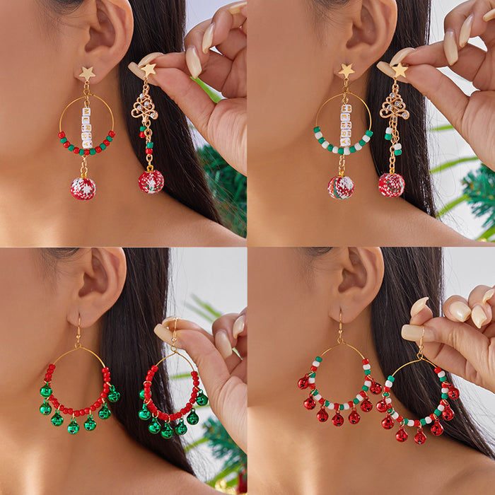 Wholesale Handmade Christmas Elk Earrings Zinc Alloy Fashion Accessory