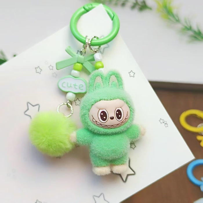Wholesale Flocked Rabbit Keychain Backpack Charm