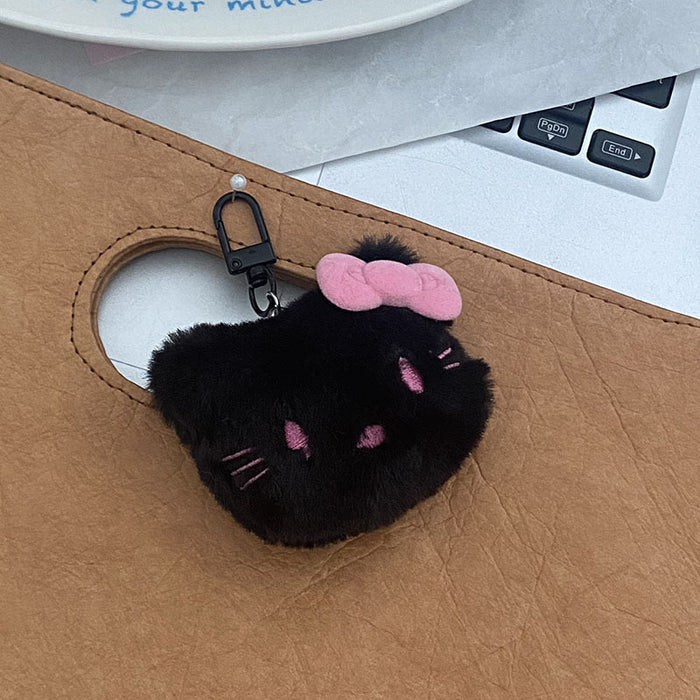 Wholesale New Cute Plush Black Pink Bow Doll Bag Accessories Small Pendant Pendant Keychain