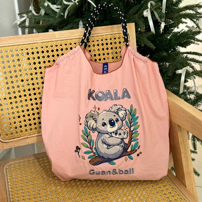 Wholesale Embroidered Eco-Friendly Shopping Bag Nylon Cartoon Handbag Women' s Crossbody Shoulder Bag