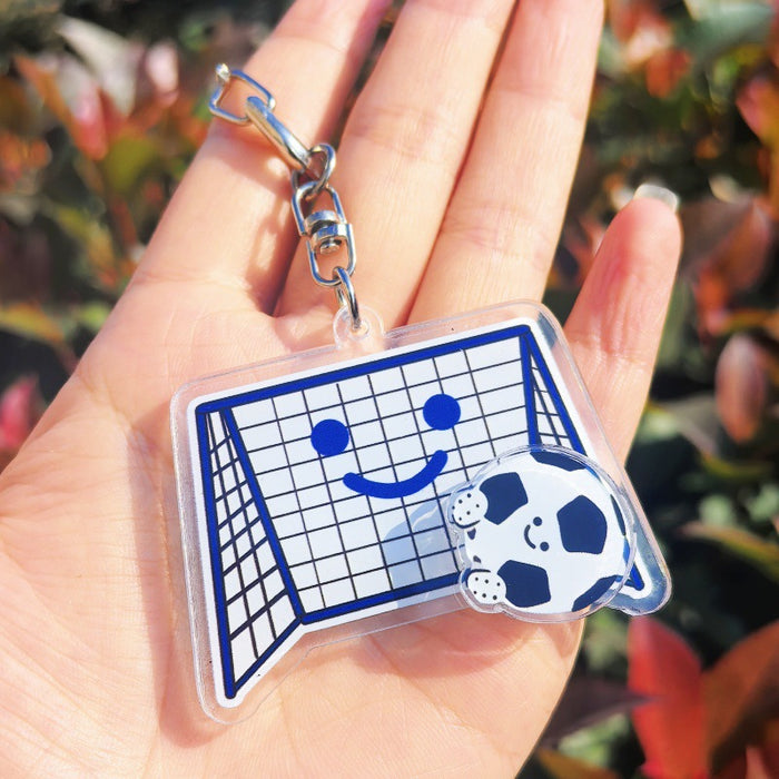 Wholesale Sports rotating ball keychain badminton table tennis tennis football sports peripherals