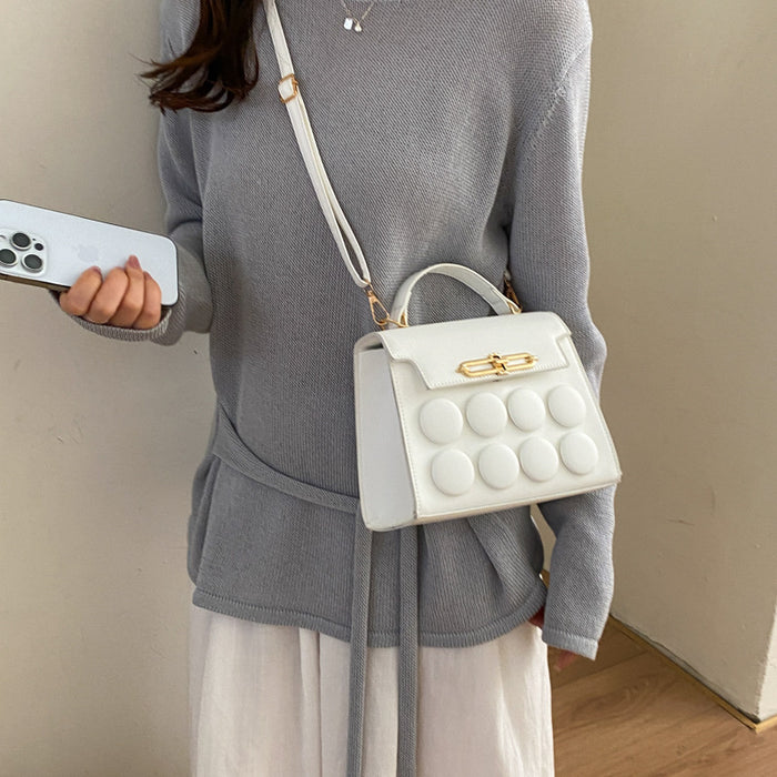 Wholesale Small Pu Handbag with Sewing Thread Design for Daily Matching Fashion Accessory