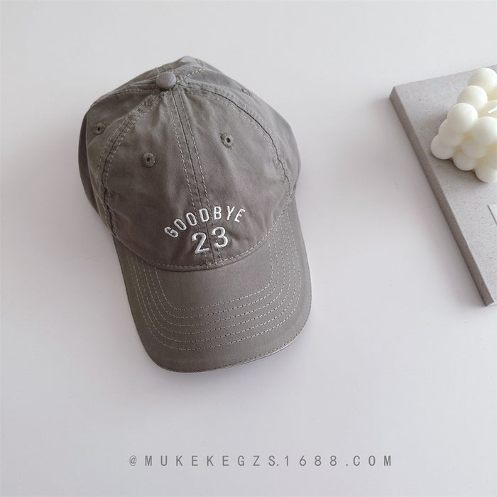 Wholesale High end children's soft top duckbill hat street photography embroidered sun hat outdoor