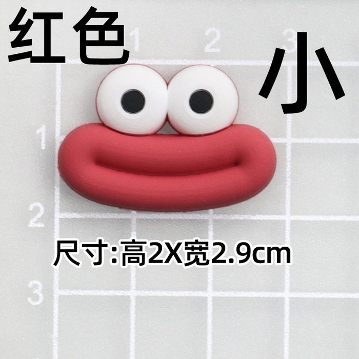 Wholesale 5pcs Big Small size cartoon sausage mouth eyes charger protective cover plush toy hairpin phone case accessories