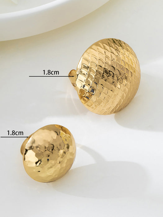 Wholesale Vintage geometric minimalist wave texture ring jewelry set, niche high-end gift