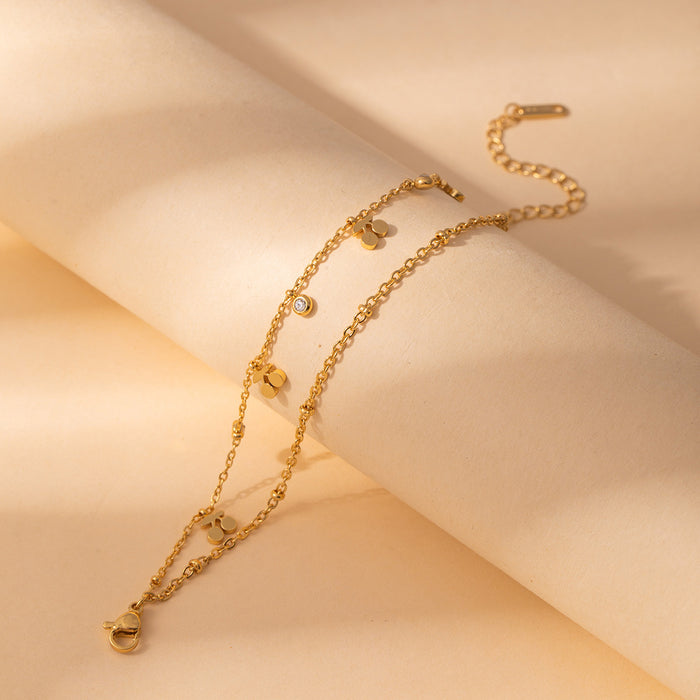 Wholesale Stainless steel fashion diamond bracelet flower geometric