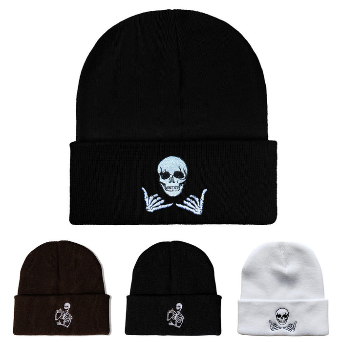 Wholesale Skull Series Embroidery Knitted Beanie JDC-FH-Shengn010