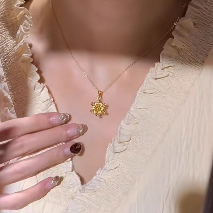 Wholesale   four-leaf clover zircon necklace niche  titanium steel non-fading clavicle chain