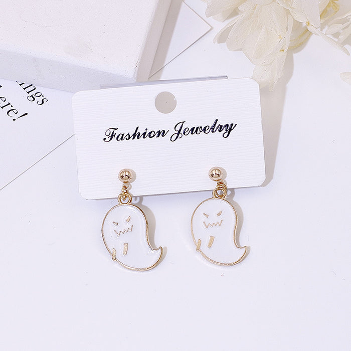 Wholesale Metal Electroplated  Earrings Pumpkin Ghost Pendant Fashion Jewelry Accessory for Women