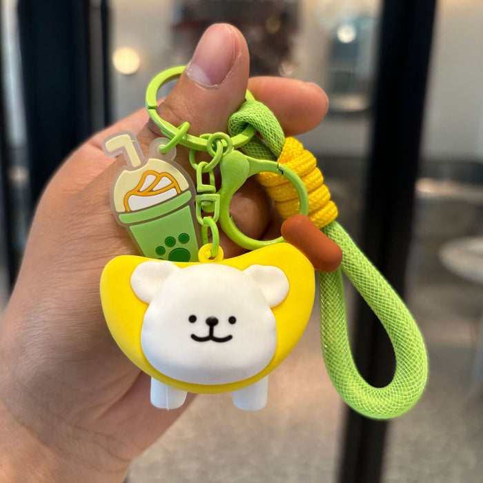 Wholesale Cute puppy  keychain schoolbag pendant