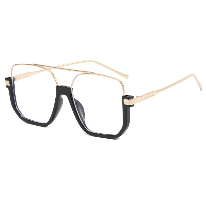 Wholesale Sunglasses for women in summer, bare faced, double beam large frame, anti blue light retro glasses, high-end street photography sunglasses