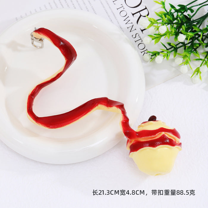 Wholesale Cartoon Cream Strawberry Slice Keychain PVC Food Decor Pendant Bag Charm MOQ≥2