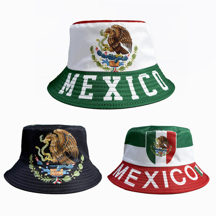 Wholesale Reversible Fisherman Hat for Men and Women World Cup Fan Cheering Flag Print Bucket Hat