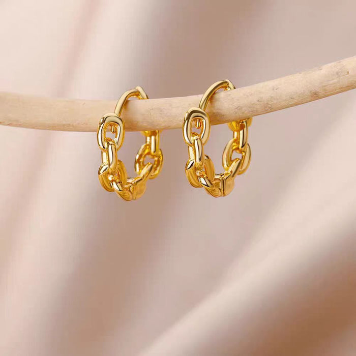 Wholesale 18K Gold Accessible Versatile Simple ins Ear Piercing Earrings