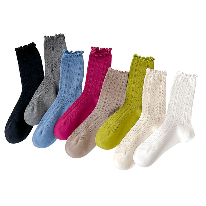 Wholesale Socks, thin cut, hollowed out, stacked socks, middle tube