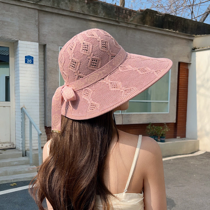 Wholesale New Hat Thin Breathable Knitted Hat Big Edge Sunshade Hat Outdoor Sunscreen Beach Hat Fisherman's Hat