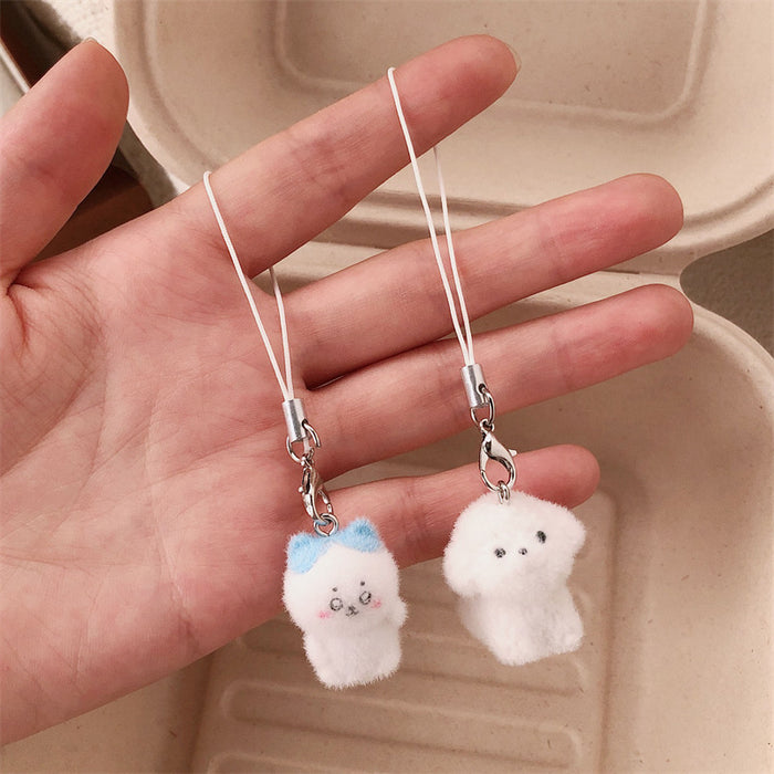 Wholesale Flocking Resin Bear Pendant Cute Pendant Bag Keychain Decorative Accessories