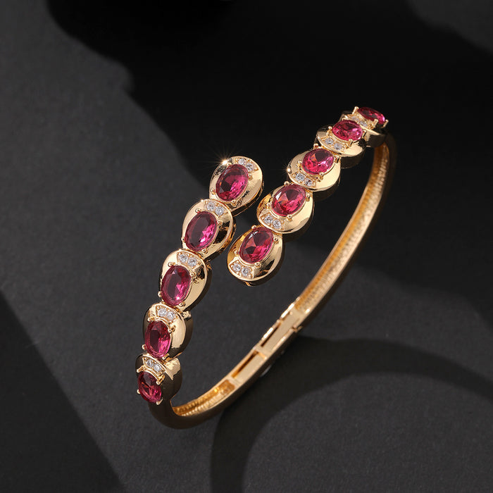 Wholesale Crystal Bracelet Female Color Zircon Bracelet Full Diamond Luxury Hand Jewelry