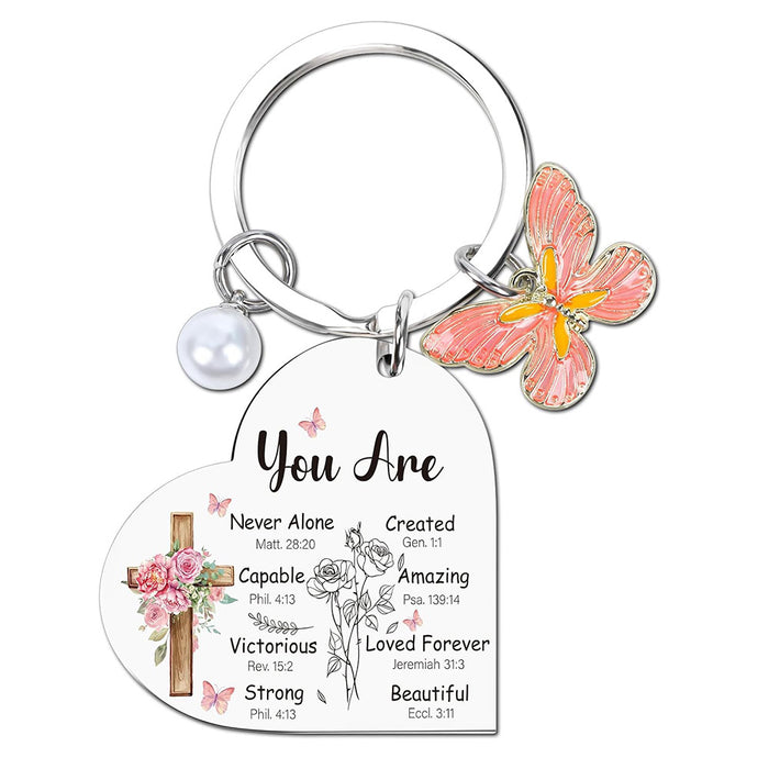 Wholesale Colored stainless steel keychain heart-shaped keychain